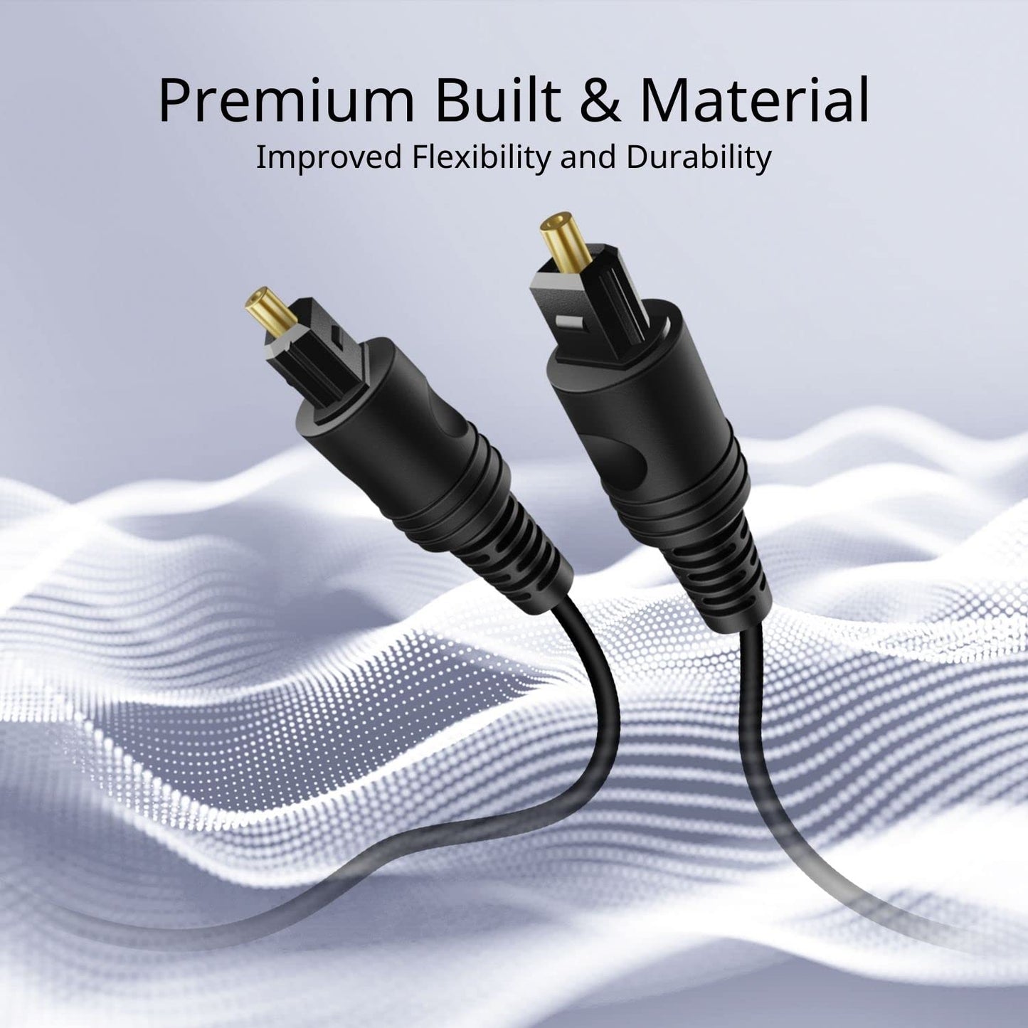 TNP Digital Optical Audio Cable 35 Feet - S/PDIF Fiber Optic Toslink Optical Cable for TV, Soundbar, Home Theater, Speaker Wire, PS4, Xbox Male