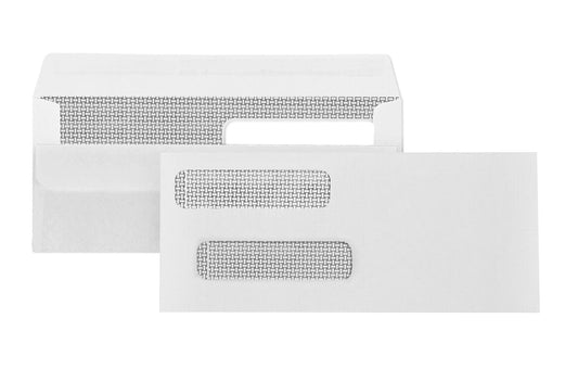 Blue Summit Supplies 500#8 Double Window Security Envelopes, Flip & Seal
