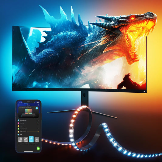 Govee Gaming Light for Monitor G1, RGBIC LED Backlight for 27-34 Inch PC, Smart LED Lights for Monitors with Color Matching, Adapts to Curved