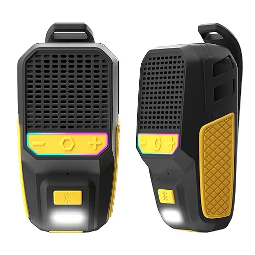 Wearable Bluetooth Speaker, 60Hr Clip-on Portable Bluetooth Speaker w/Mic, IPX6 Waterproof Jobsite Wireless Speaker, All Day Playtime |Handsfree Call