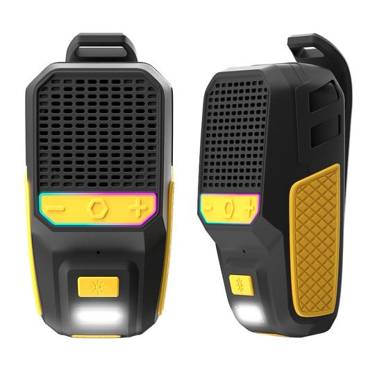 Wearable Bluetooth Speaker, 60Hr Clip-on Portable Bluetooth Speaker w/Mic, IPX6 Waterproof Jobsite Wireless Speaker, All Day Playtime |Handsfree Call