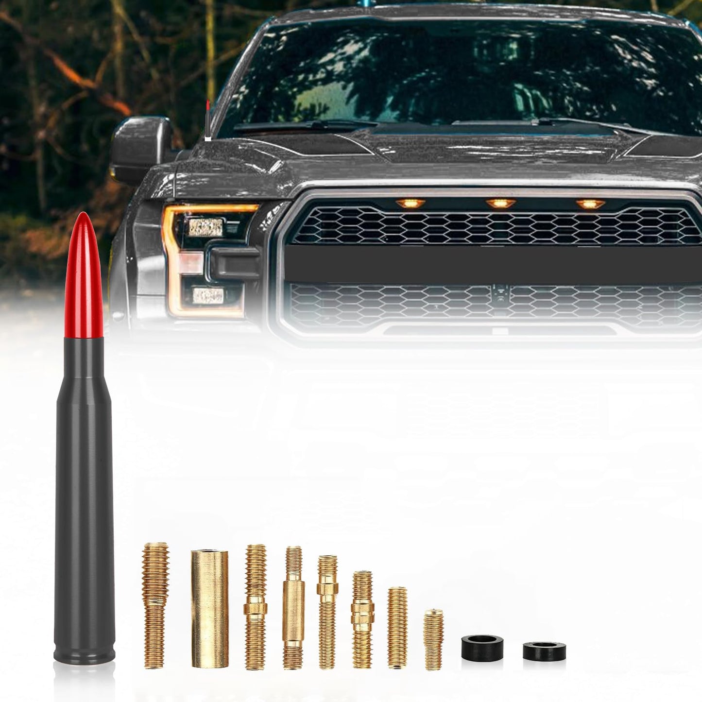 Medduw Car Bullet Antenna - Durable Vehicle Antenna Replacement for Chevrolet, Ford F150 F250 F350 RAM 1500 2500 Raptor Truck Antenna AccessoriesFord