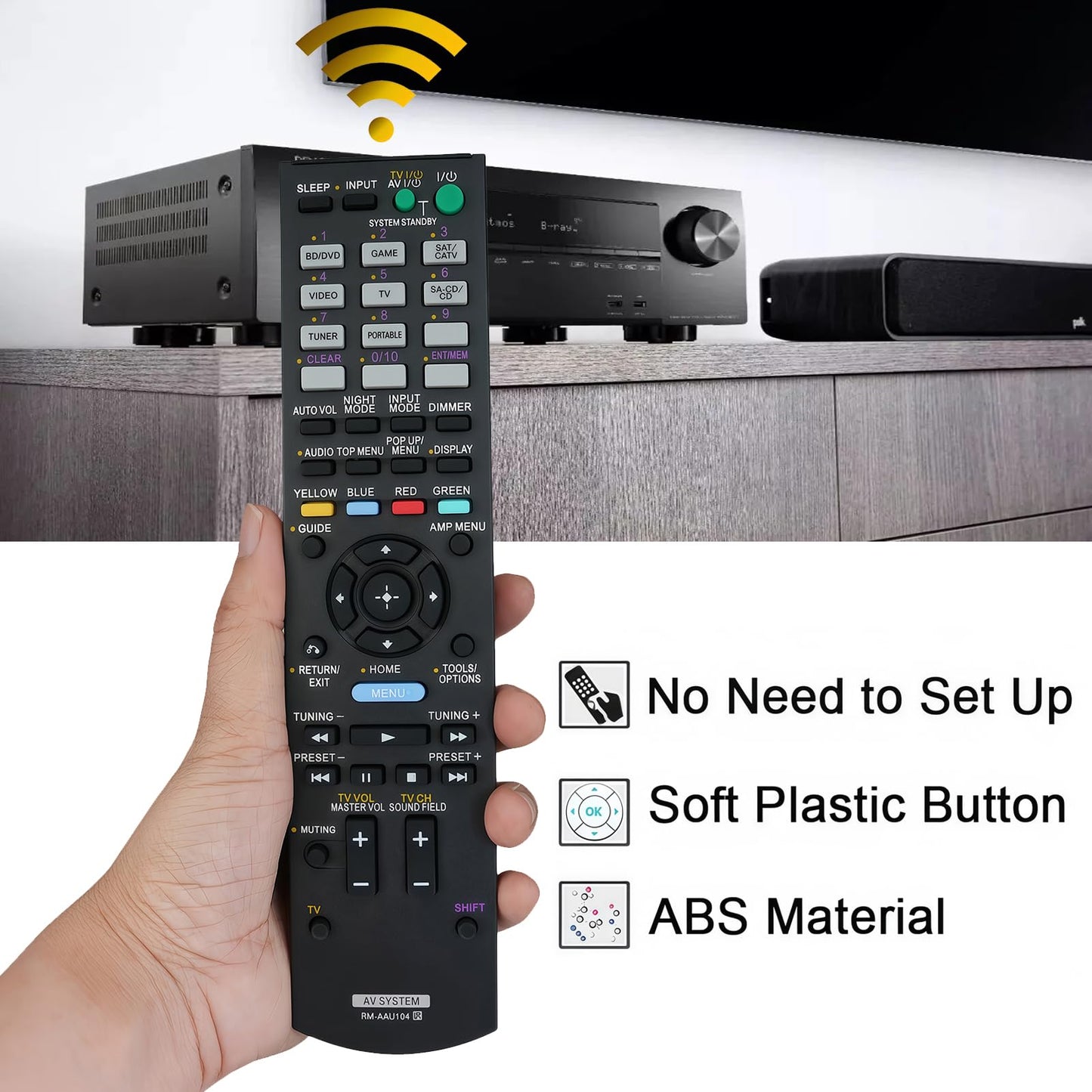 Universal Replacement Remote Control Compatible for Sony Home Theater Audio AV Receiver STRDH520 STR-DH520