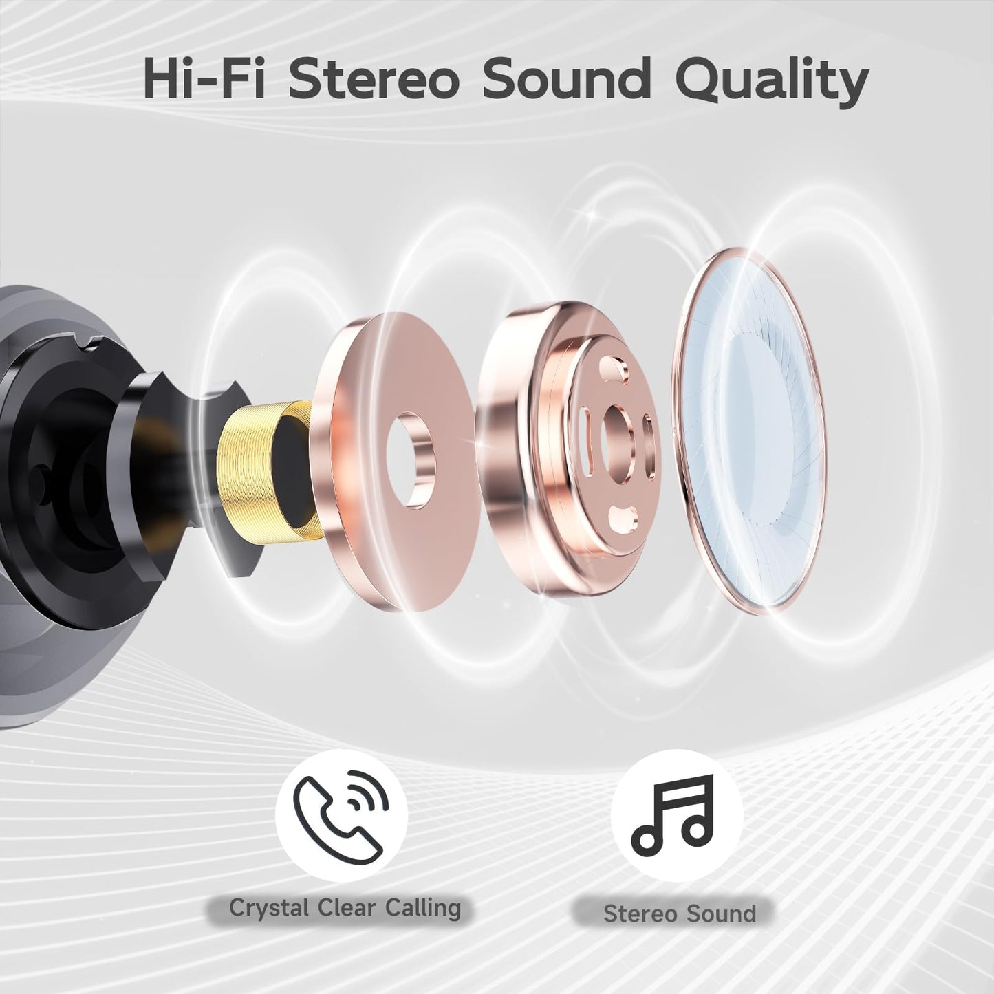 Wireless Ear buds Bluetooth Earbuds Wireless Charging Case Waterproof Headphones Built in Microphone Stereo Bass 64H Playback LED Power Display