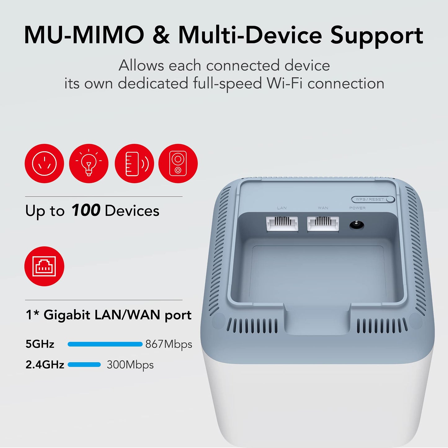TCL Mesh Wi-Fi System, Gigabit Wifi Mesh Network Cover up to 100 Devices, Replaces WiFi Router and Extender, Whole-Home 4,500 Sq. ft. Coverage