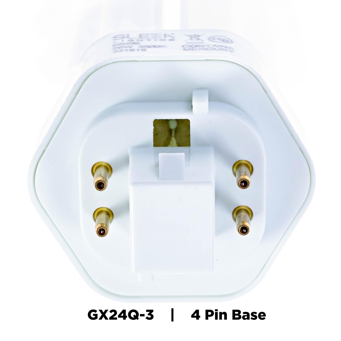 SLEEKLIGHTING 26 Watt T4 Tri Tube CFL 4 Pin GX24Q-3 Base Light Bulb 2700K 1600lm - Compact Fluorescent - Warm White Light 4pack