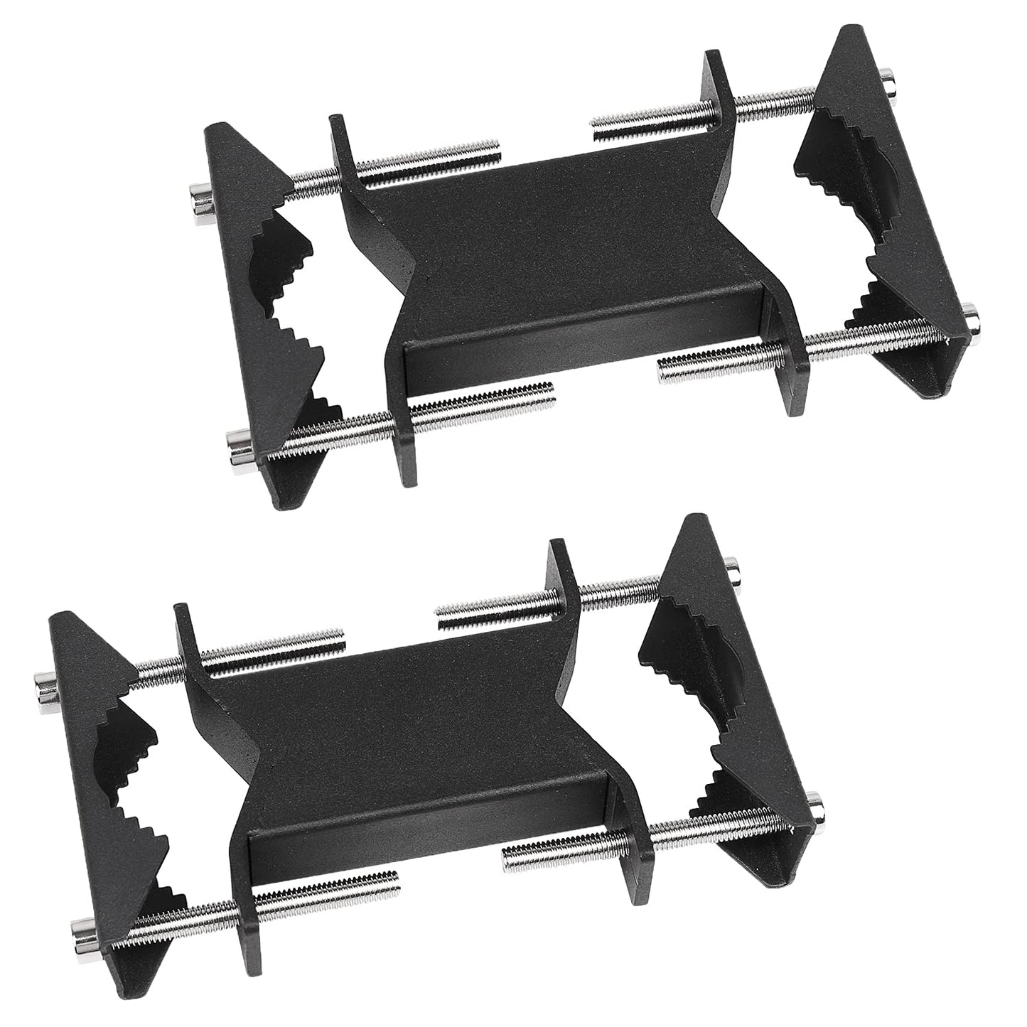 KSWLOR Double Antenna Mast Clamp V Jaw Block Heavy Duty Antenna Mast to Mast Clamp Kits,Deck Patio Umbrella Clamp Pole to Pole Mount Bracket
