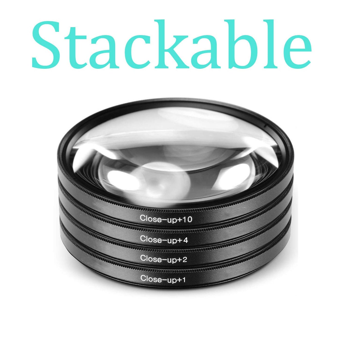 82mm Close-Up Filter Kit (+1 +2 +4 +10) - 4-Piece Diopter Macro Lens Filters with Metal Rings for Canon EF 16-35mm f/2.8L, EF 24-70mm f/2.8L, FE