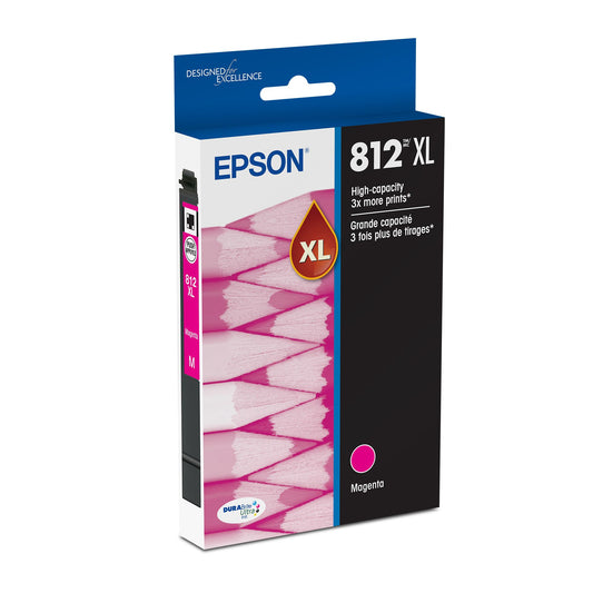 EPSON 812 DURABrite Ultra Ink High Capacity Magenta Cartridge (T812XL320-S) Works with WorkForce Pro WF-7310 ,7820, 7840, EC-C7000