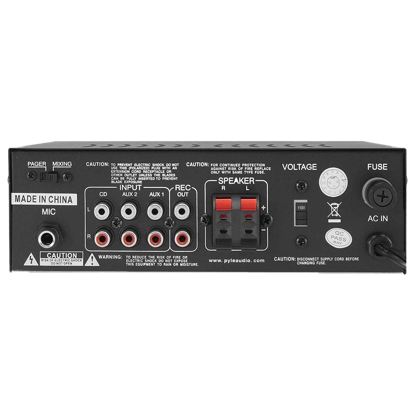 Home Audio Power Amplifier System - 2X120W Mini Dual Channel Mixer Sound Stereo Receiver Box w/ RCA, AUX, Mic Input - For Amplified Speakers, PA, CD