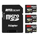 Ritz Gear 256GB Micro SD Card, microSDXC Full HD & 4K UHD, UHS-I, U3, A1, V30, C10-Memory-Card + Adapter & USB-Card-Reader, for Android Smartphones