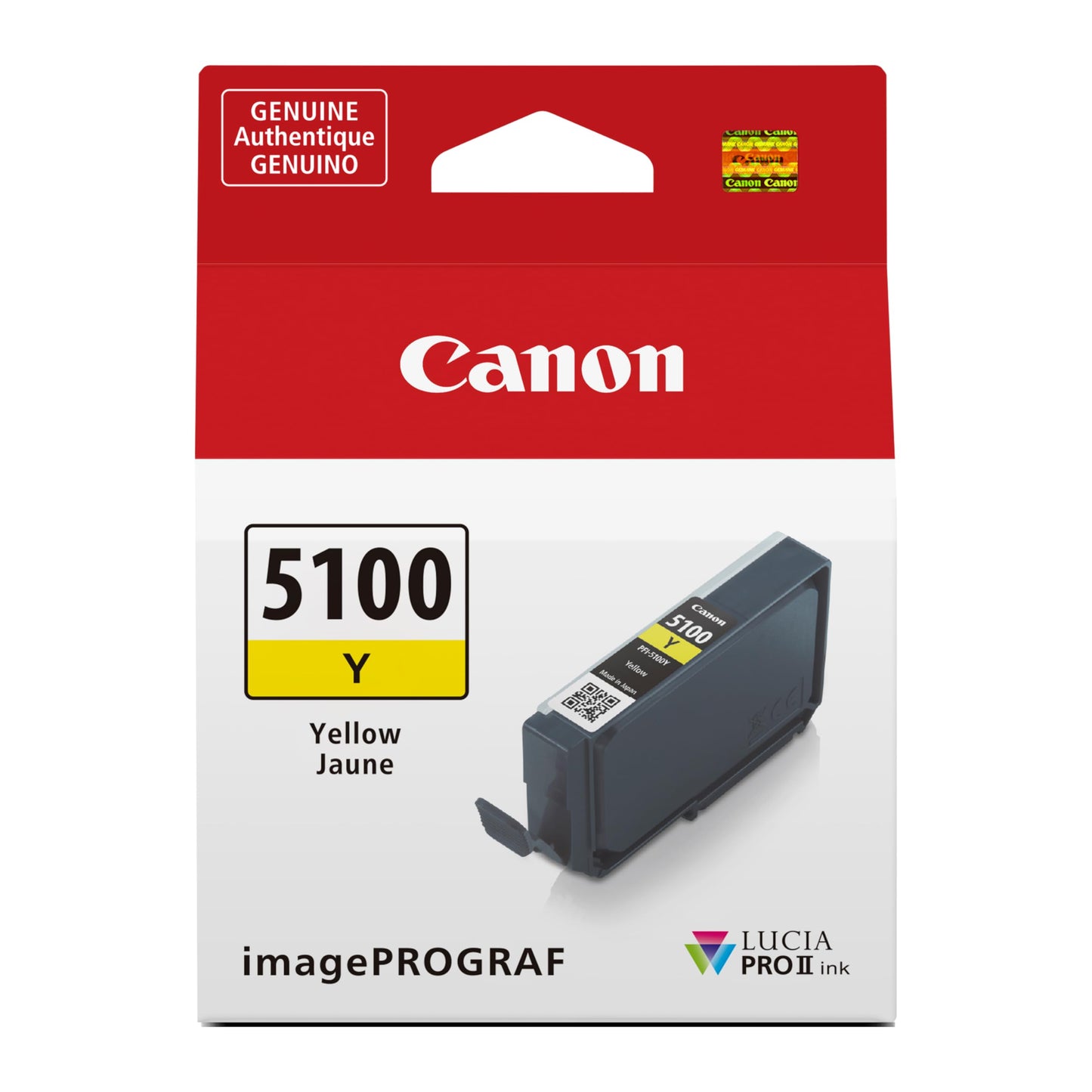 Canon PFI-5100 Genuine Yellow Ink Tank, Compatible with ImagePROGRAF PRO-310 Printers