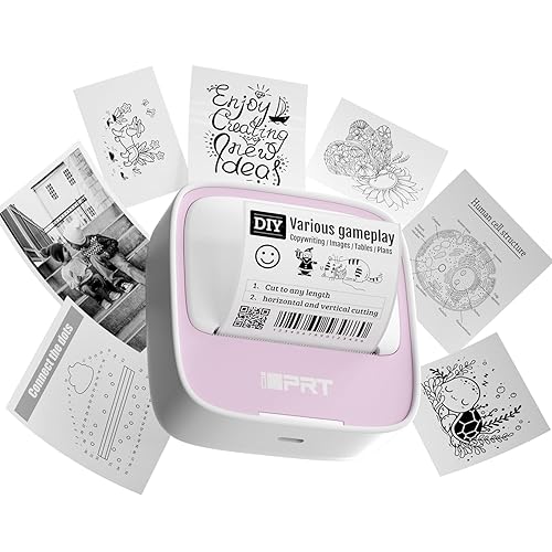 iDPRT Sticker Maker, Portable Thermal Printer with 1 Roll Sticker Paper, Bluetooth Inkless Printer Mini Label Maker for Study, DIY, Notes, Mini Label