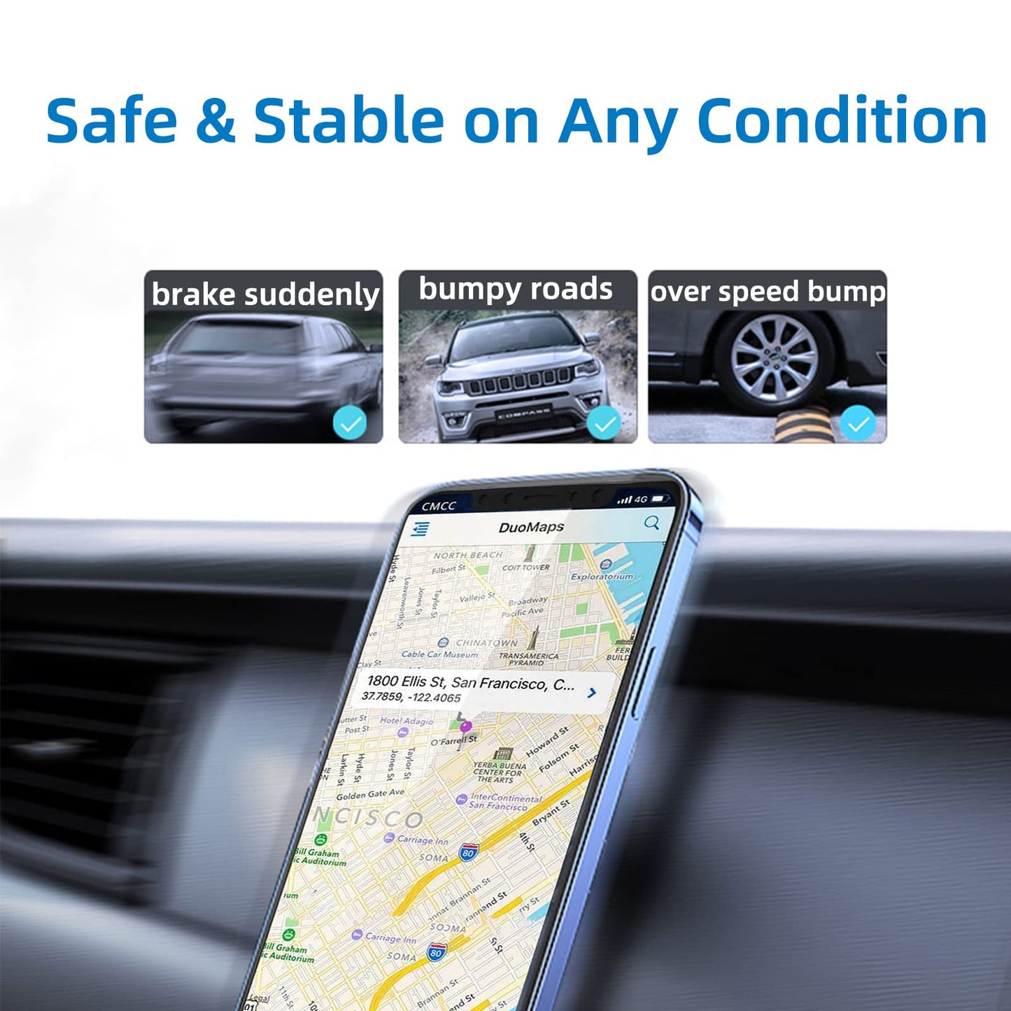 Magnetic Phone Holder for Car, [ 2 Groups Super Strong Magnet ] [ 360° Rotation ] Universal Dashboard Car Mount Holder Compatible with All Smartphones