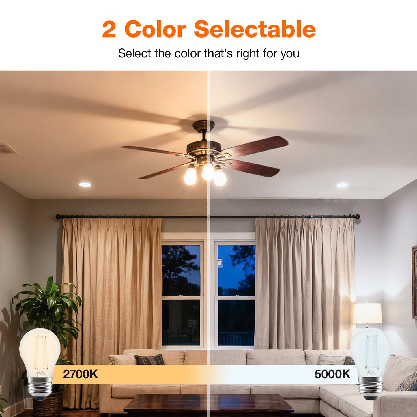 Sylvania LED White Filament Refrigerator Light Bulb, Soft White 2700K, A15 Fridge Light Bulb, Appliance Bulb for Ceiling Fan Light Bulbs, 40W
