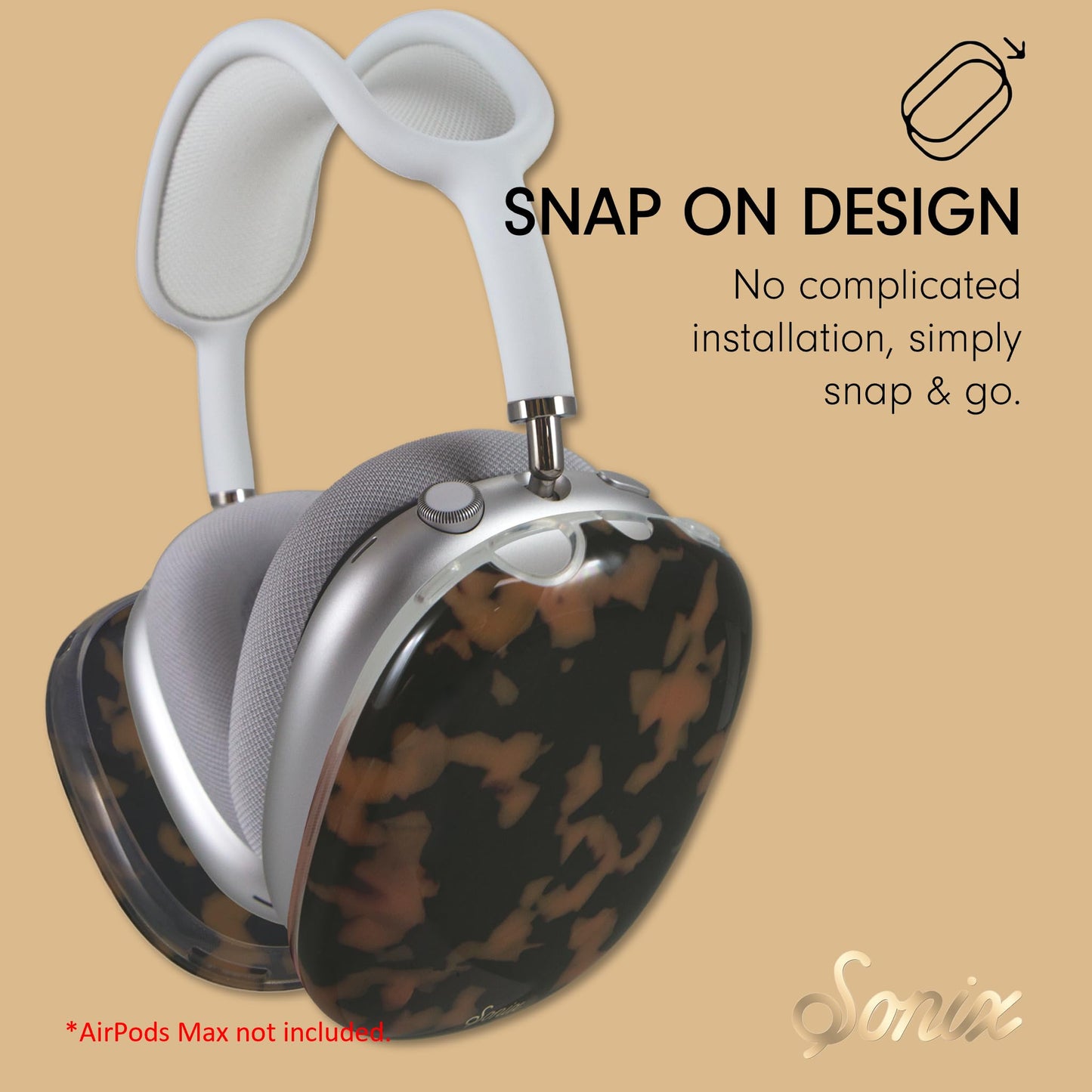 Sonix Protective Case Cover for AirPods Max Headphones | Brown Tort