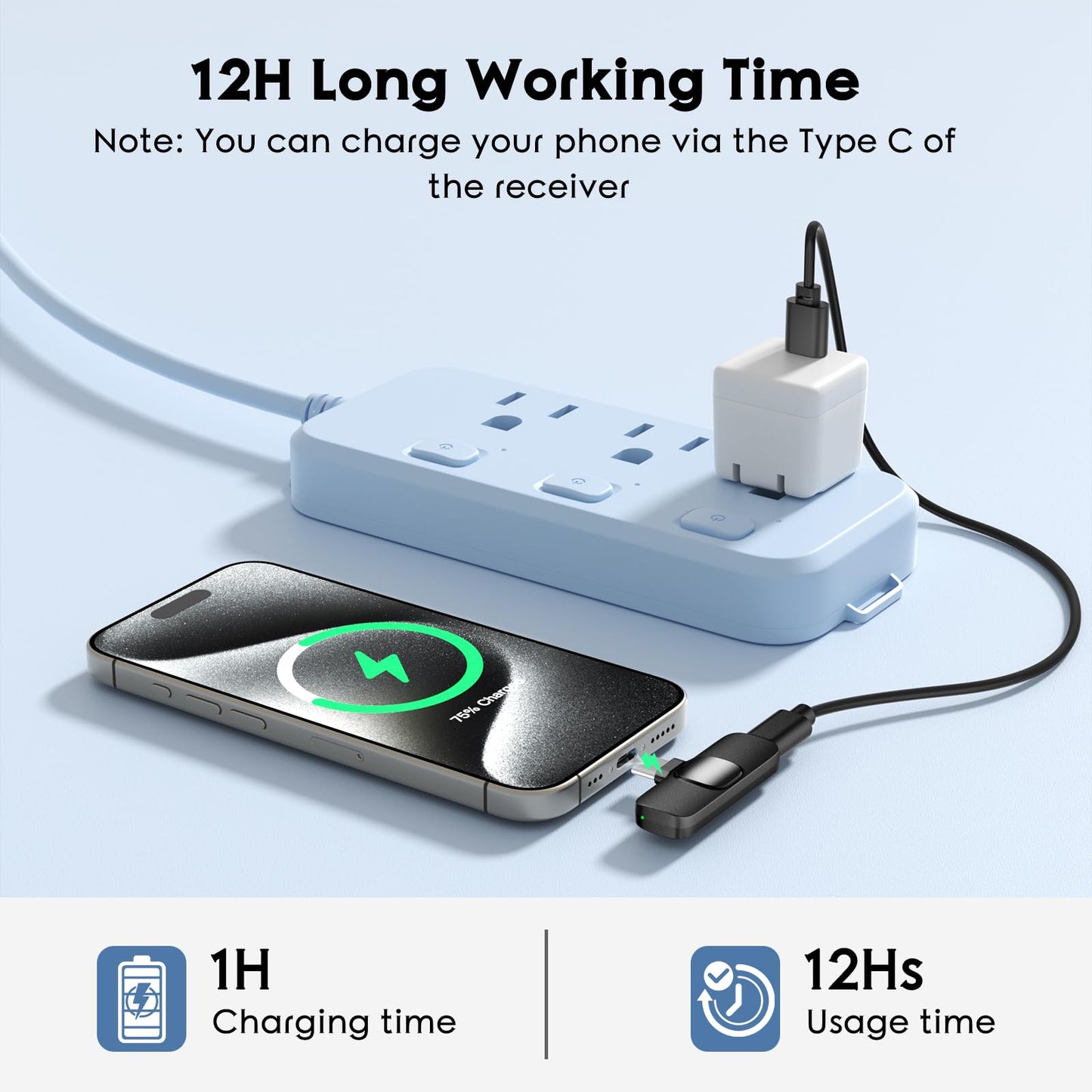 HEHOTTC Mini Wireless Lavalier Microphone for iPhone, iPad, Android Phone, Clip on Omni Lav Mic for Video Recording, Tiktok, YouTube, Vlog - Noise