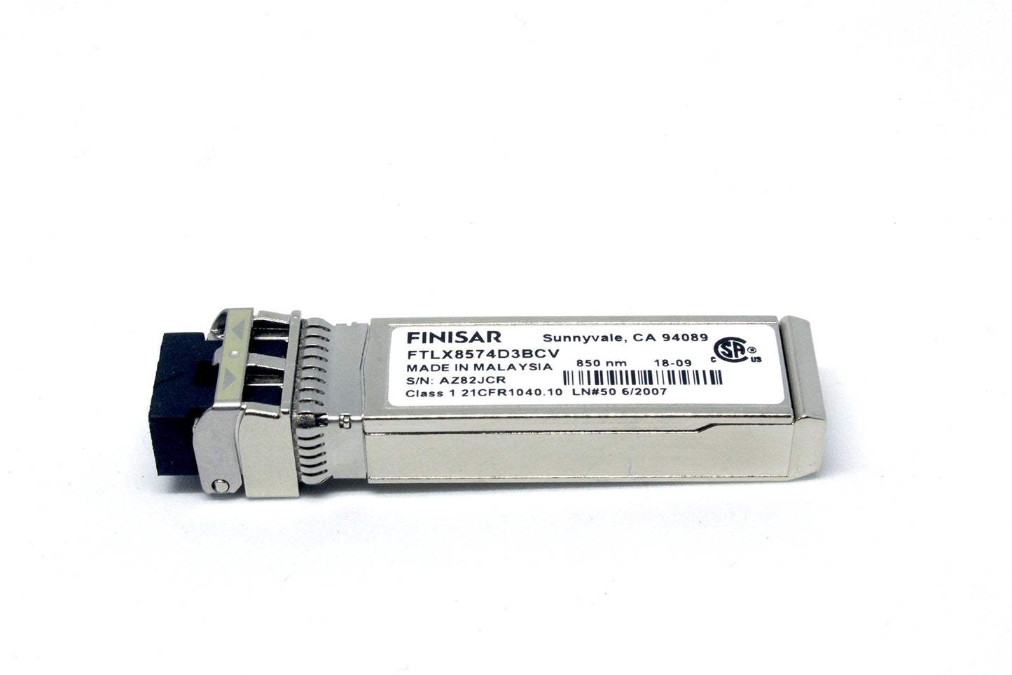 Finisar SFP+ Module - For Optical Network, Data Networking - 1 LC Duplex 10GBase-SR/SW Network - Optical Fiber Multi-mode - 10 Gigabit Ethernet