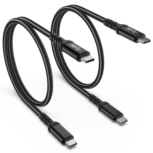 Besgoods Short USB C to USB C Cable, 1.5ft USB 3.0 Type C Charger Fast Charging 5Gbps Data Transfer Braided Cord Compatible with iPhone 17 16 15 Pro