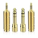 DIGITNOW Headphone Adapter 6.35mm (1/4 Inch) Male to 3.5mm (1/8 Inch) Female and 3.5 mm Male Plug to 6.35 mm Female Jack, Audio Stereo TRS Converter