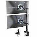VIVO Dual Vertically Stacked Ultra-Wide Monitor Desk Mount with Extension Arms, Extra Tall Heavy Duty Adjustable Stand for 2 Ultrawide Screens up