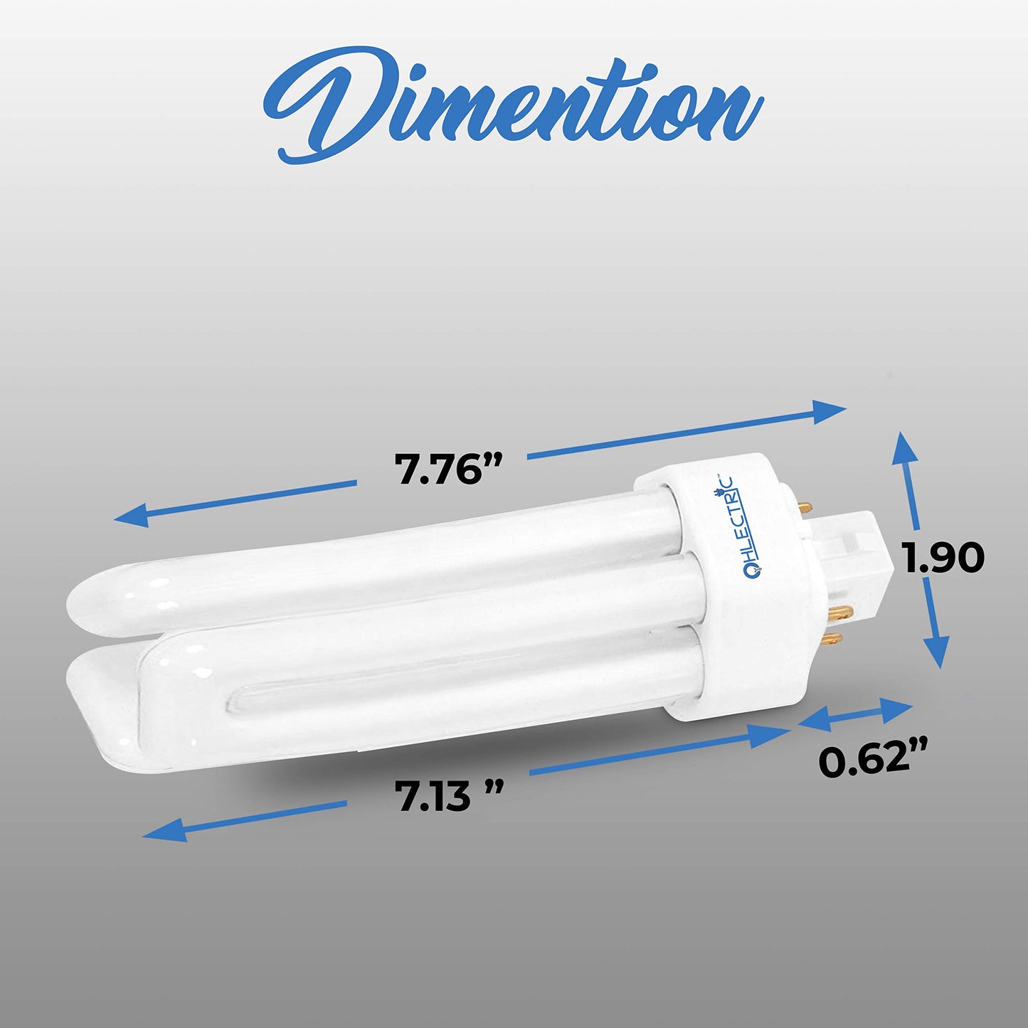OHLECTRIC 42 Watt Smart Fluorescent Light Bulbs - 4-Pin Compact, Long-Life, Energy-Saving Amalgam - 4100K Color - OL-41592