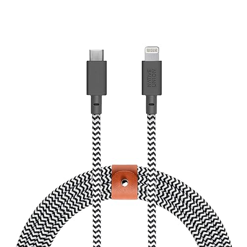 Native Union Belt Cable USB-C to Lightning - 10ft Ultra-Strong Reinforced Cable [MFi Certified] for iPhone 14, Phone 14 Plus, iPhone 14 Pro, iPhone…
