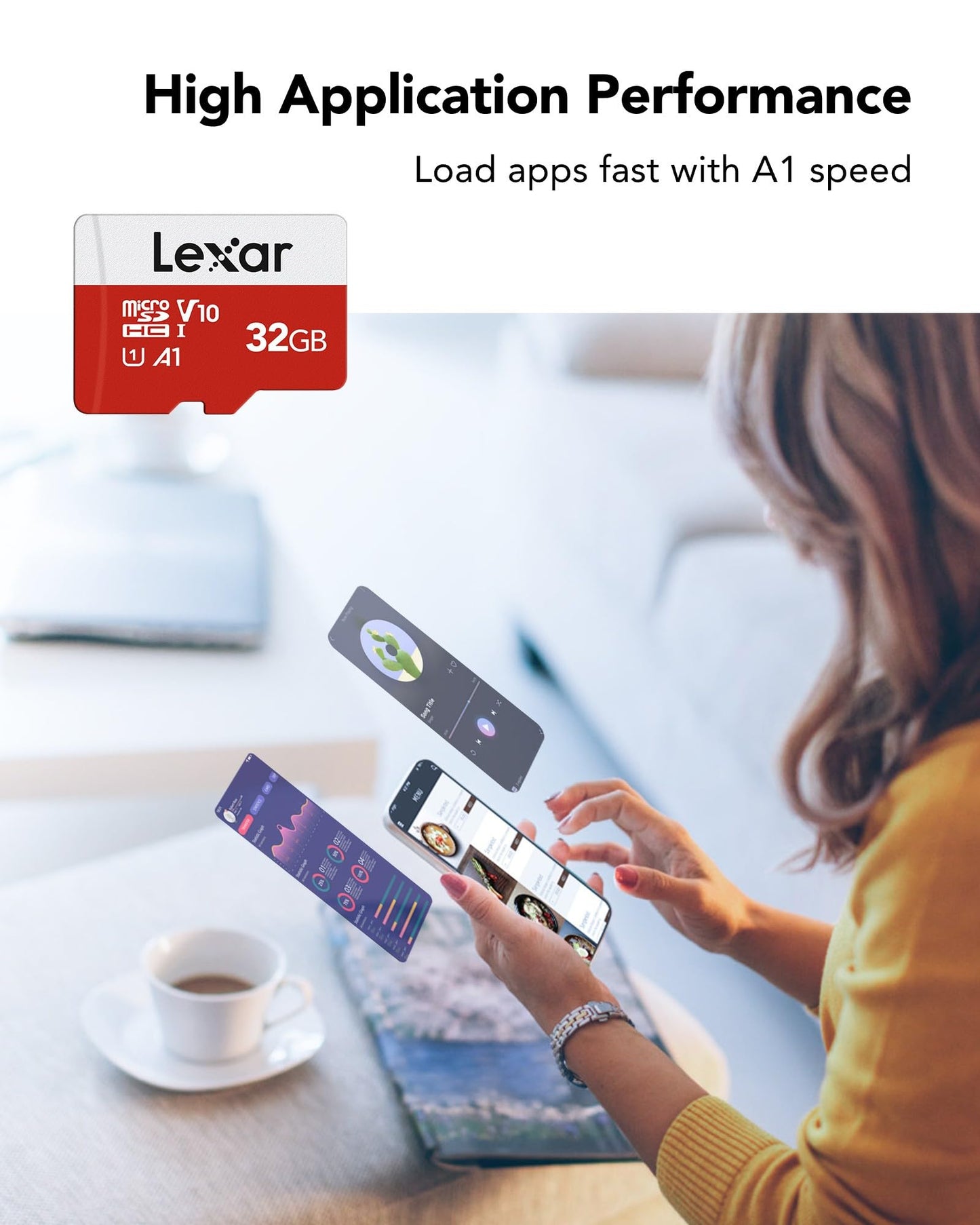 Lexar 32GB Micro SD Card 2 Pack, microSDHC UHS-I Flash Memory Card with Adapter - Up to 100MB/s, U1, Class10, V10, A1, High Speed TF Card (2 microSD