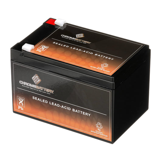 CB CHROMEBATTERY 12V 12AH Sealed Lead Acid (SLA) Rechargeable Battery - F2 Terminal - Deep Cycle Design - Replacement for Alarm Systems, Scooters…