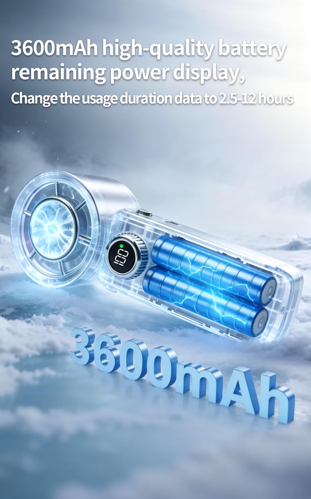3-in-1 Foldable Neck Handheld Fan, Semiconductor Refrigeration Fan, 100 Speed Adjustable, 3600mAh Rechargeable Fan 12H Runtime, 9M/S Cooling Fan