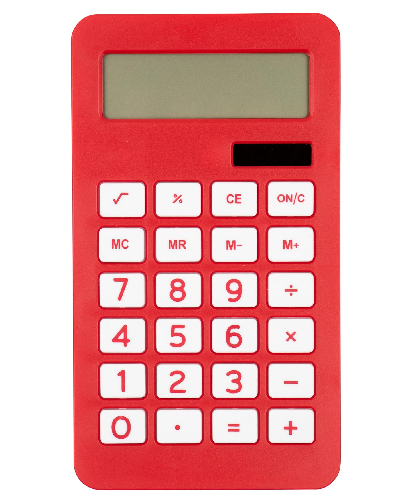 JAM PAPER Desktop Calculator - 10 Digit LCD Display - 3 3/4 x 6 3/4 Inches - Red - Sold Individually
