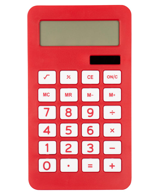 JAM PAPER Desktop Calculator - 10 Digit LCD Display - 3 3/4 x 6 3/4 Inches - Red - Sold Individually