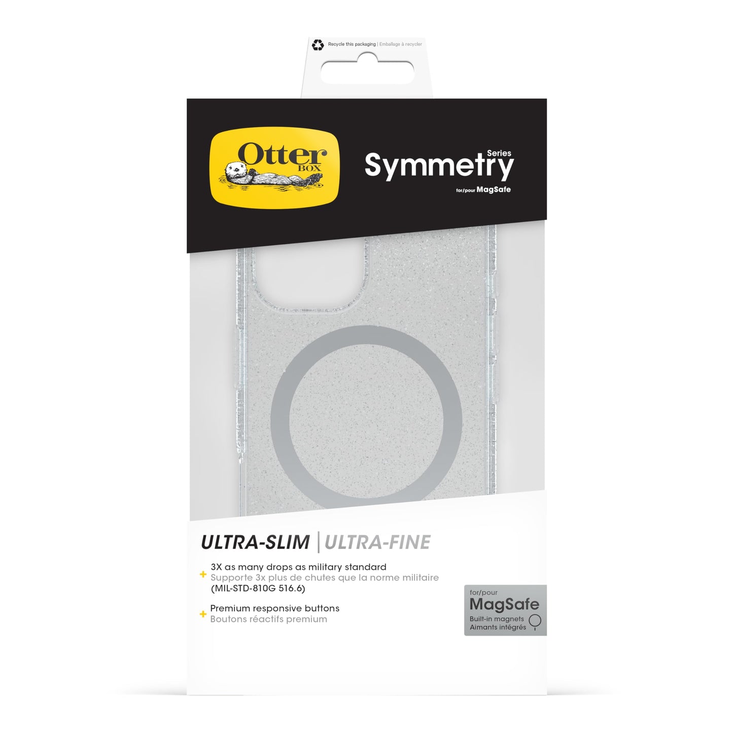 OtterBox Symmetry Series Clear MagSafe Case for iPhone 16, Shockproof, Drop Proof, Protective Thin Case, 3X Tested to Military Standard, Stardust