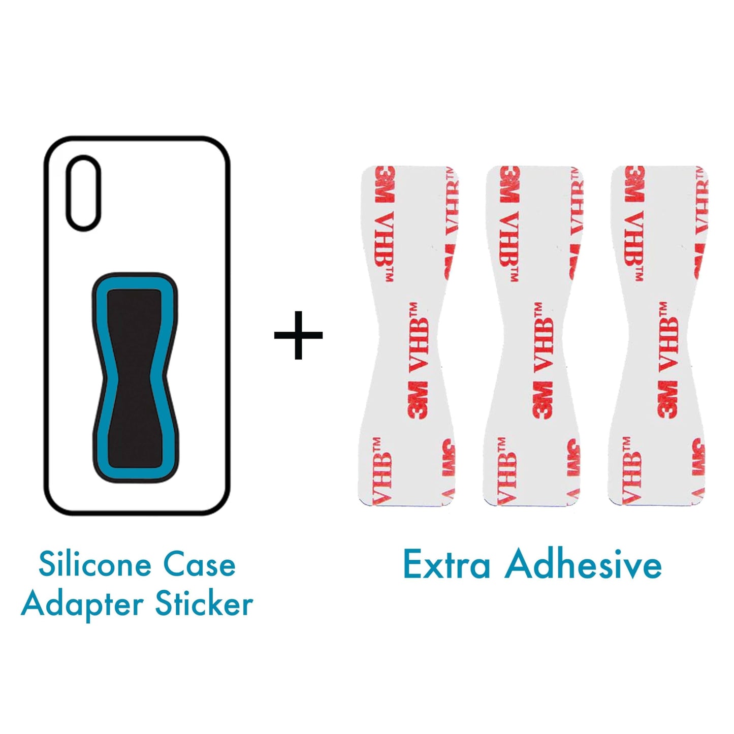 LOVEHANDLE Spare Parts Kit for Universal Phone Grip - Replacement Adhesive, and Silicone Adapter Sticker - Compatible with Smartphones & Mini Tablets