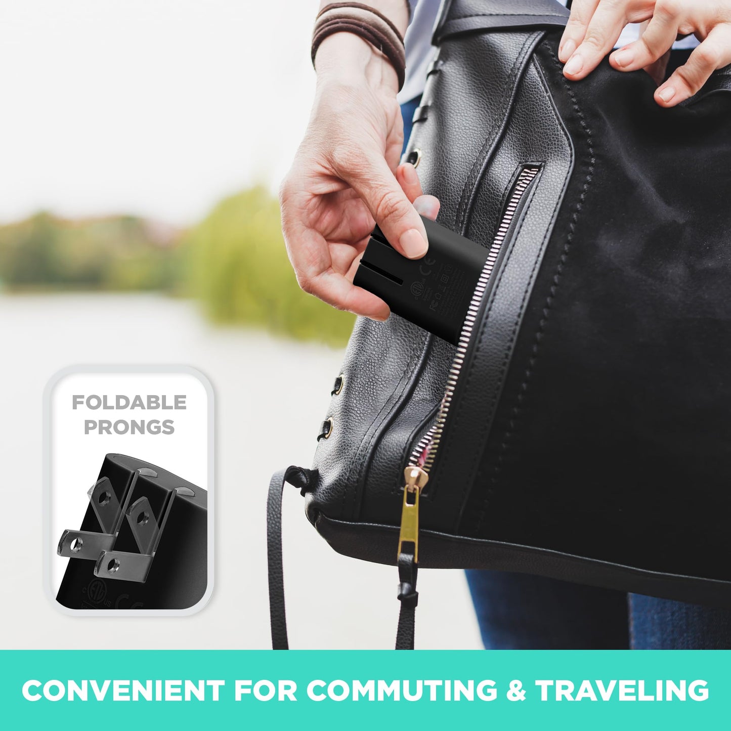 iHome Slim 2-Port USB Wall Charger, Flat Multiport Travel Plug Adapter