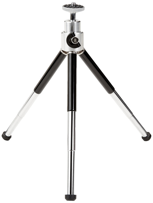 Amazon Basics Lightweight Portable Mini Travel Tripod with 360° Ball Head, Adjustable Height, Desktop, Black