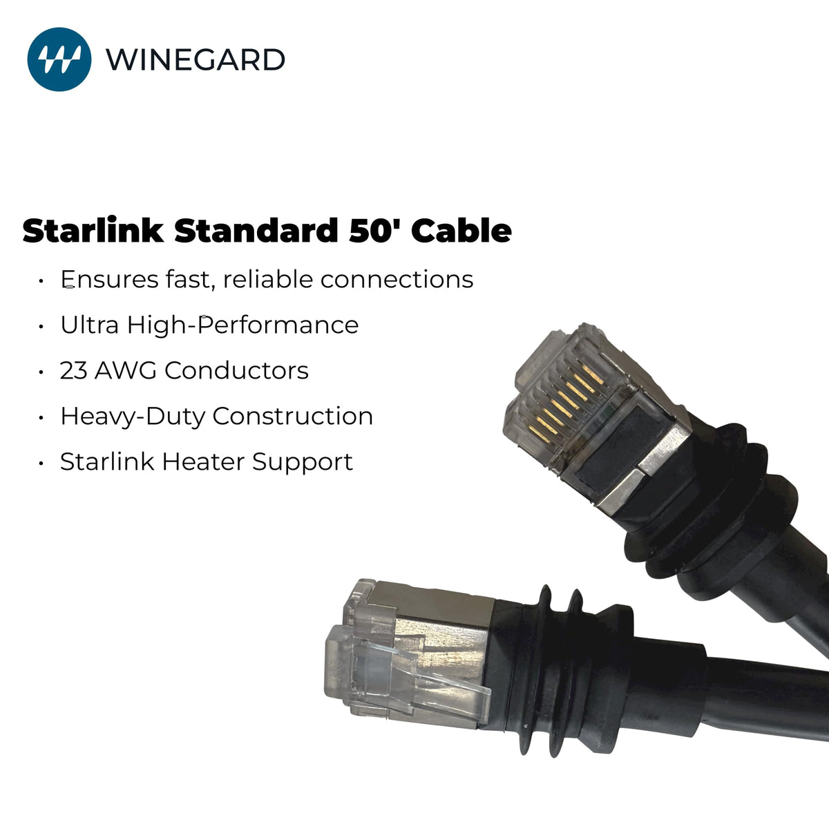 Winegard Heavy-Duty Cable for Starlink Standard SD-050C - 50ft - Black