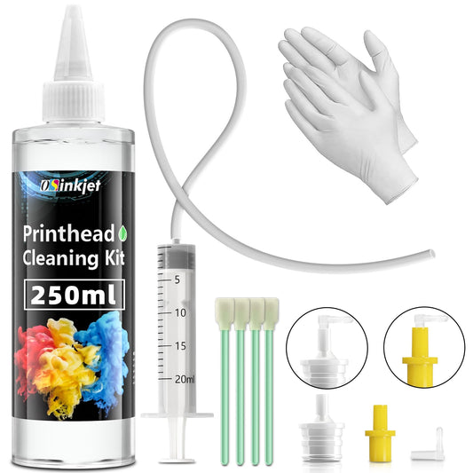 Osinkjet Printhead Cleaning Kit for Epson, 250ml Printer Cleaning kit for HP, Print Head Cleaning Solution for Canon, Printer Head Cleaner for Brother