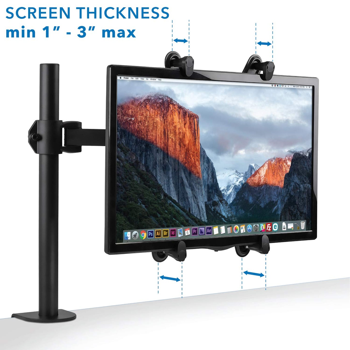 Mount-It! Non-VESA Monitor Mount Adapter Kit - Universal VESA Mount Adapter for 13-27 Inch LCD LED Screens, Converts to 75x75 & 100x100, Heavy Duty