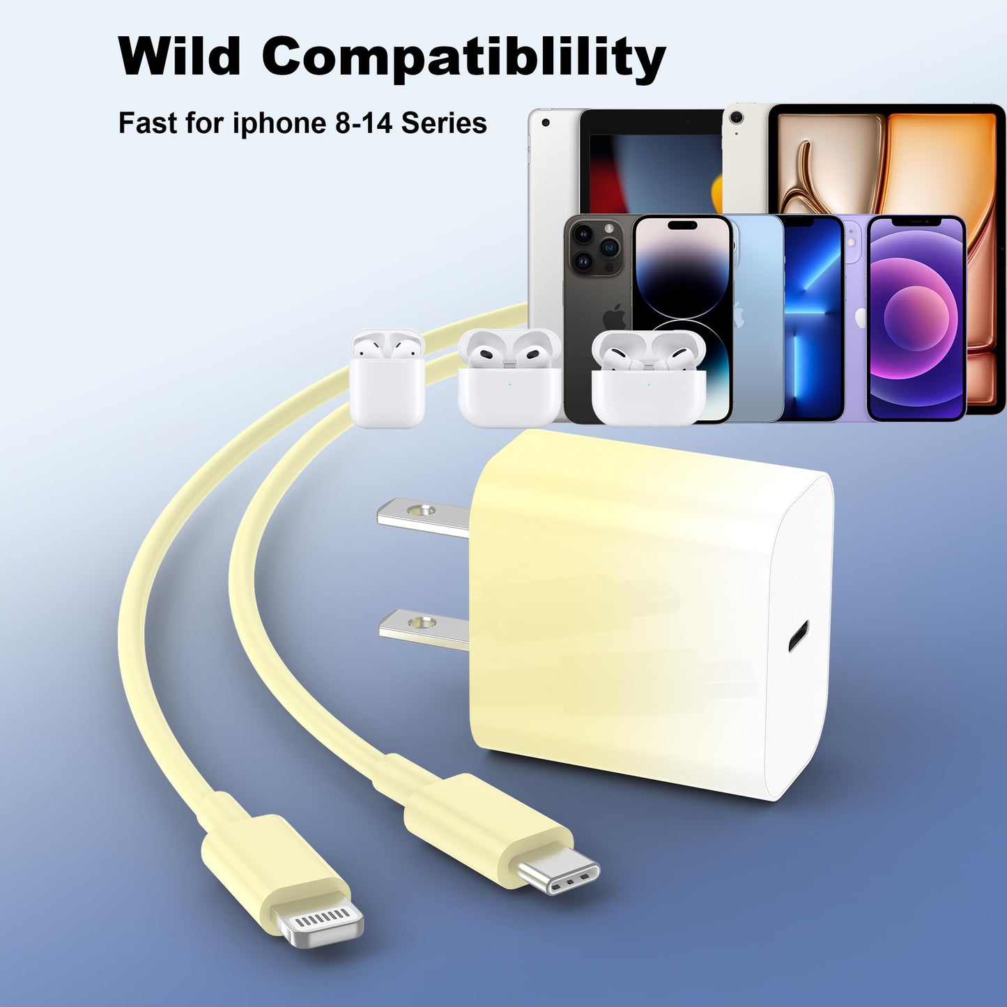 GREPHONE iPhone Charger Fast Charging,20W PD USB C Wall Charger 4 Pack with 6FT Fast Charging Cable - Fast Charger for iPhone 14/14 Pro Max/13/13
