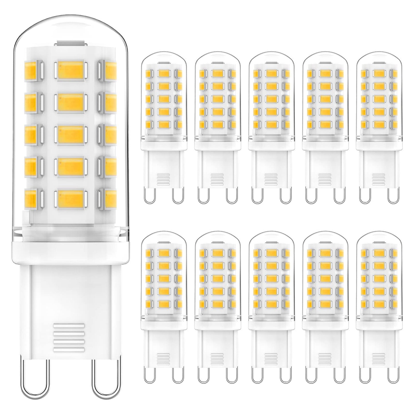 YUIIP G9 LED Light Bulbs 4000K Natural White 4W (40W Halogen Equivalent), AC120V 400LM G9 Bi Pin Base Bulb for Chandeliers Home Lighting, 360° Beam