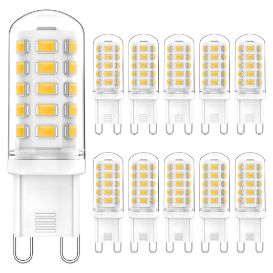 YUIIP G9 LED Light Bulbs 4000K Natural White 4W (40W Halogen Equivalent), AC120V 400LM G9 Bi Pin Base Bulb for Chandeliers Home Lighting, 360° Beam