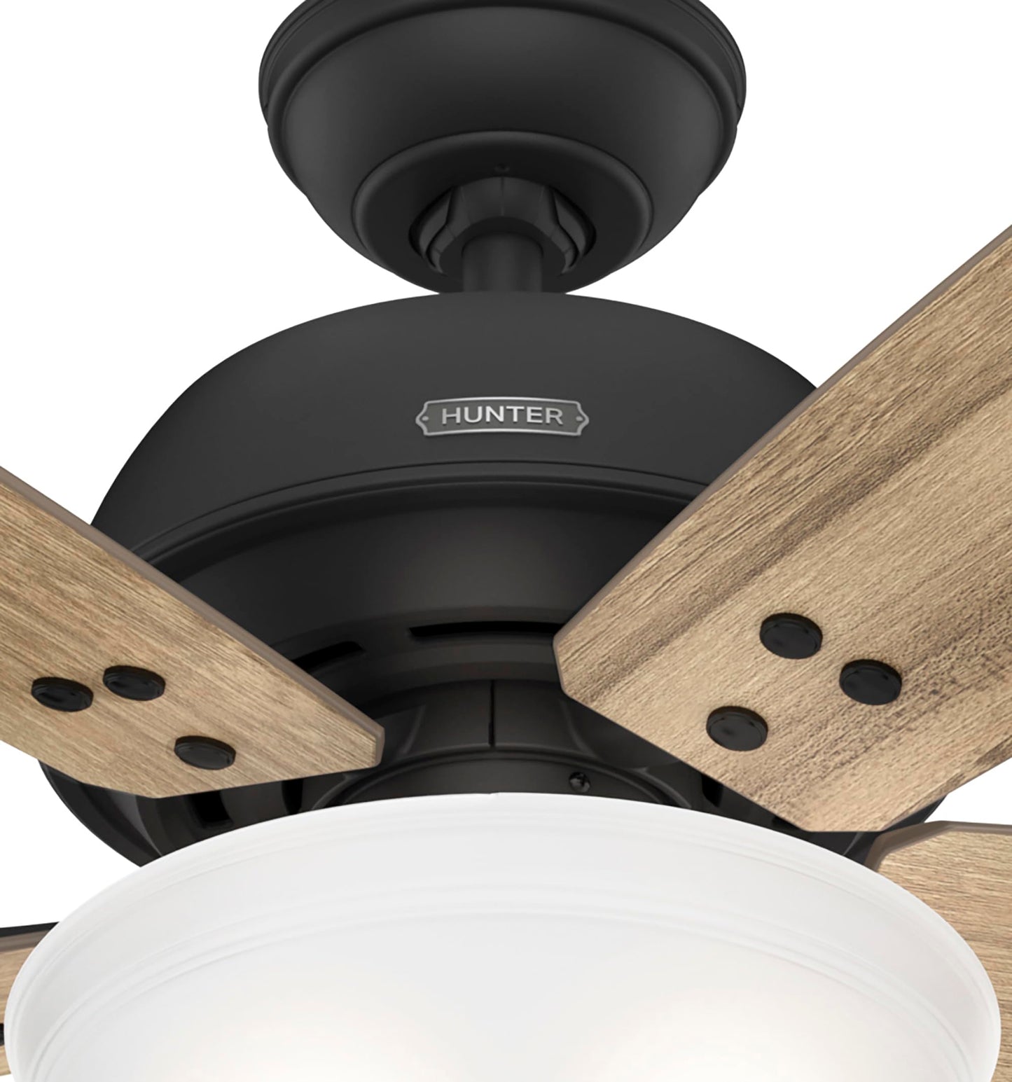 Hunter Fan 60 inch Casual Matte Black Finish Indoor Ceiling Fan with LED Light Kit and Pull Chain (Renewed)