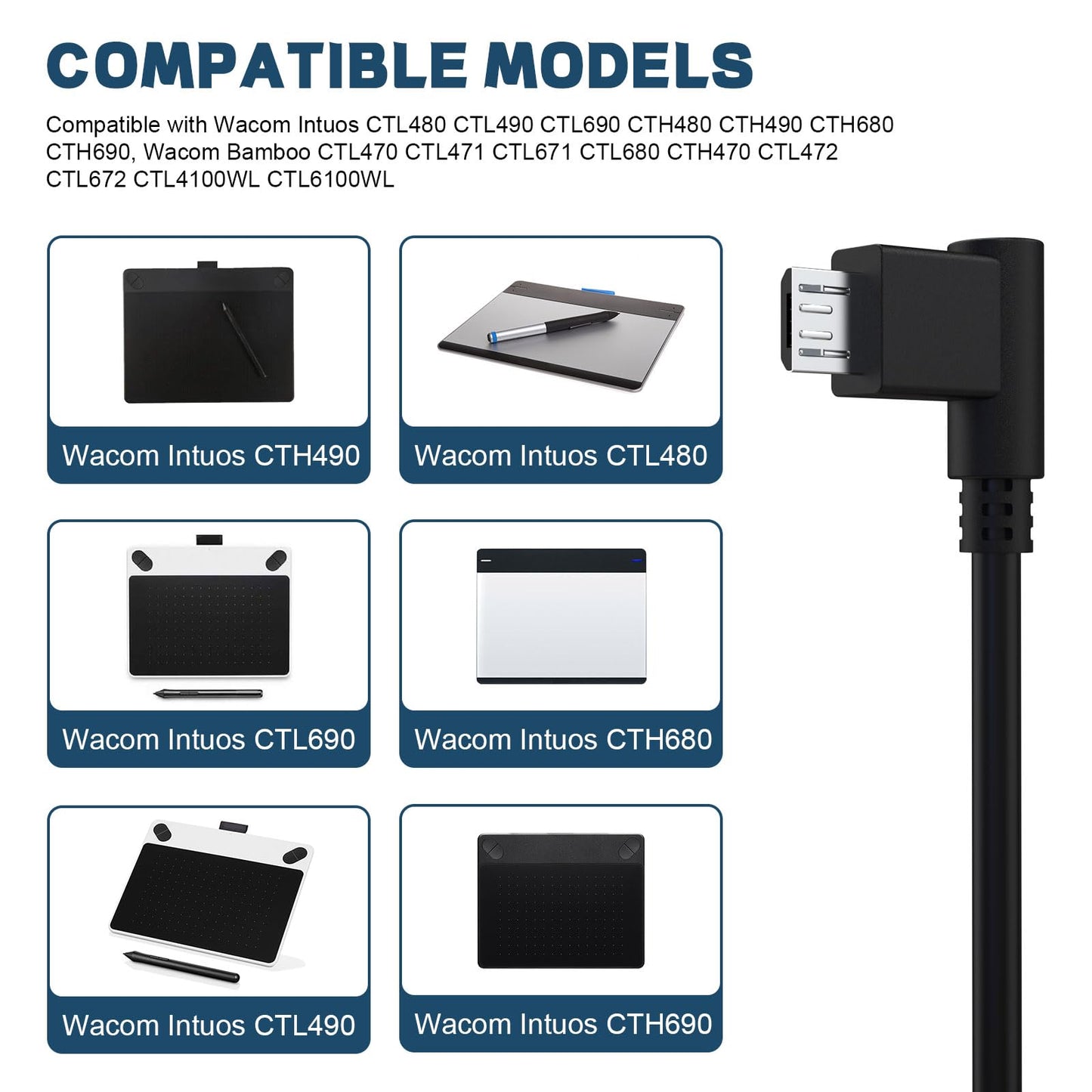 Charging Cable Replacement Data Sync USB Cable Wacom Intuos Cord Compatible with Wacom Intuos CTL480 CTL490 CTL690 CTH480 CTH490 CTH680 CTH690 Wacom