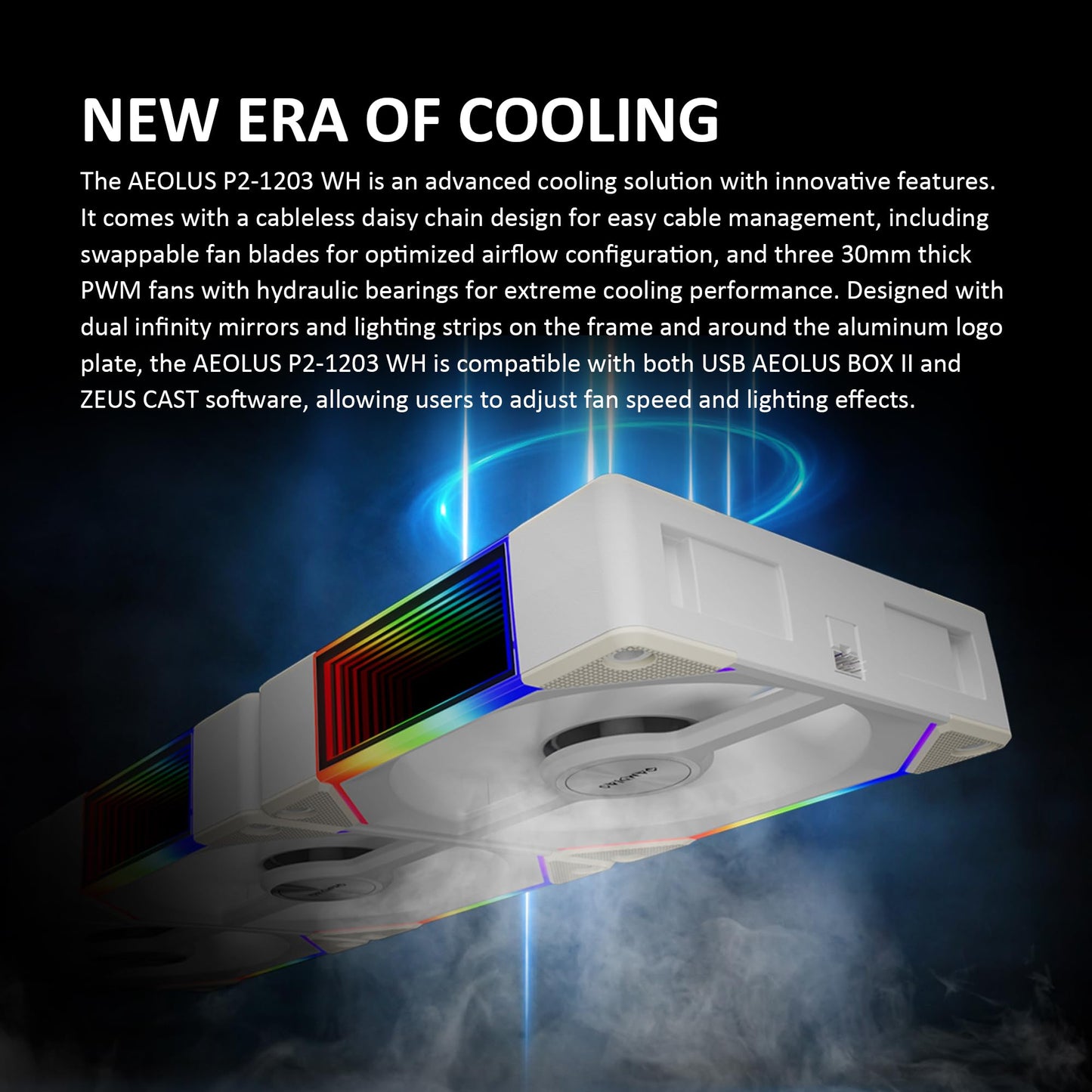 GAMDIAS Aeolus P2-1203U 120mm ARGB PWM Fan(3 Fan Pack w/USB Hub), Include Reverse Fan Blade x3, ARGB Sync Ready, Easy Installation & Cabless