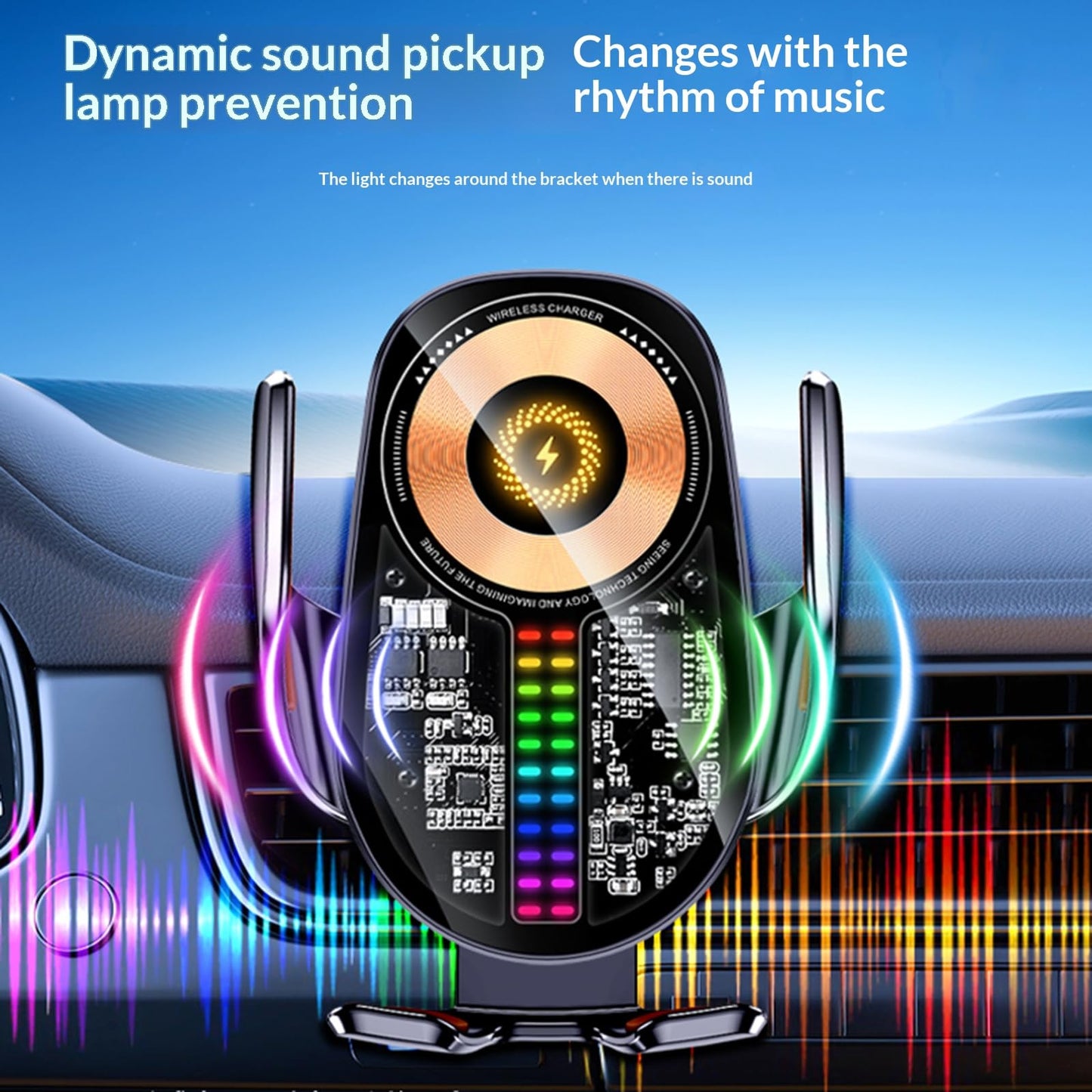 Wireless Car Charger,15W Car Phone Holder Mount?360°Rotation Vent Phone Mount for Car?Car Phone Holder Mount Wireless Charging Universal Compatibility