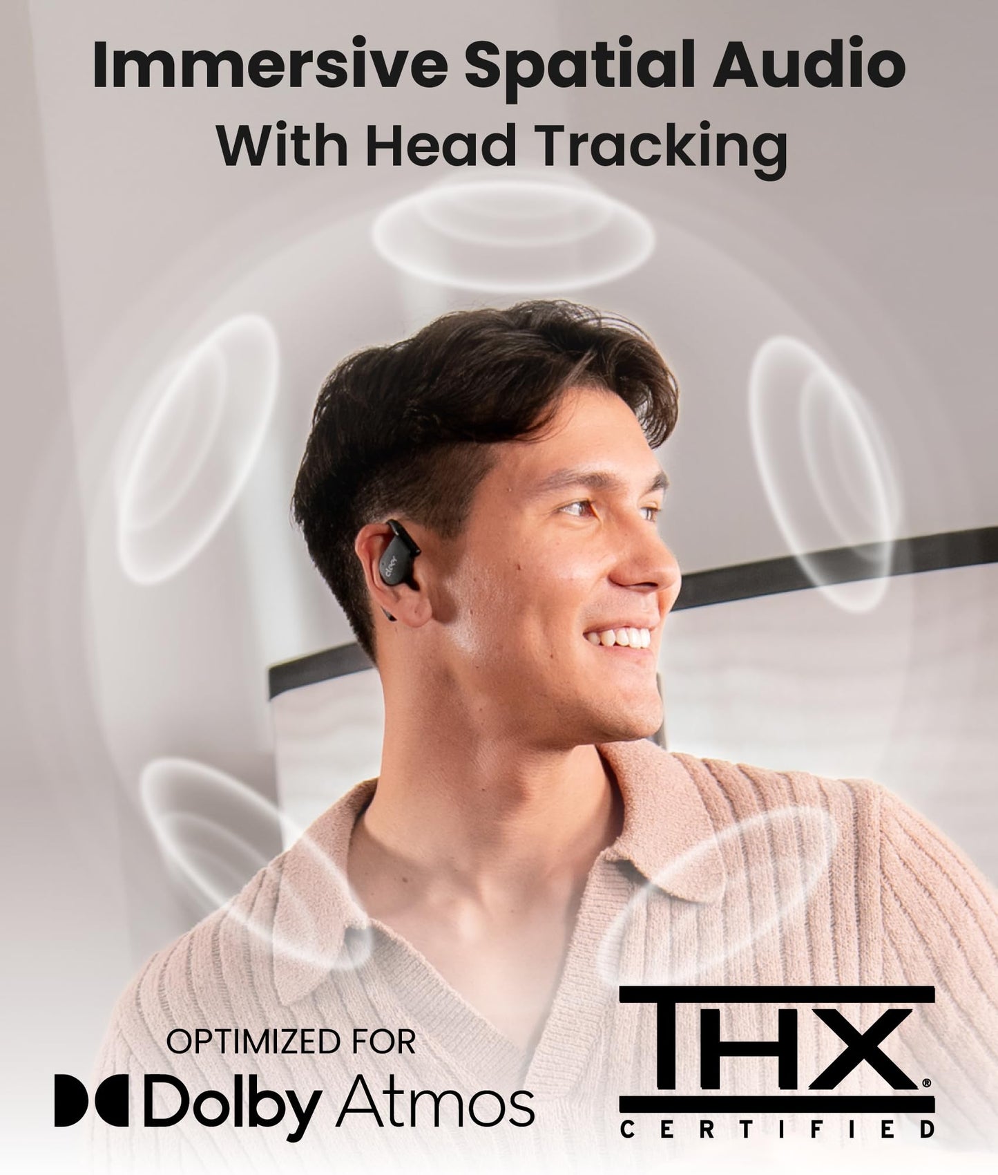 Cleer ARC 4 Plus Open Ear Earbuds,True Wireless Bluetooth Earphones with Dolby Audio and Head Tracking, Earhook Earbuds with 34H Playtime, IPX7…