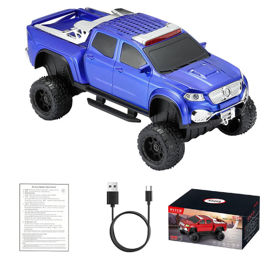 WSTER WS-X65 Pickup Truck Replica Bluetooth Speaker - HD Sound, FM Radio, TWS Stereo, LED Party Lights, USB/TF Playback, Built-in Mic - Cool Portable