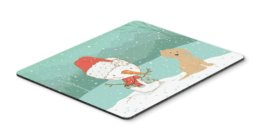 Caroline's Treasures CK2093MP Brown Maltese Snowman Christmas Mouse Pad, Hot Pad or Trivet for Home Office Gaming Working Computers Laptop Mouse