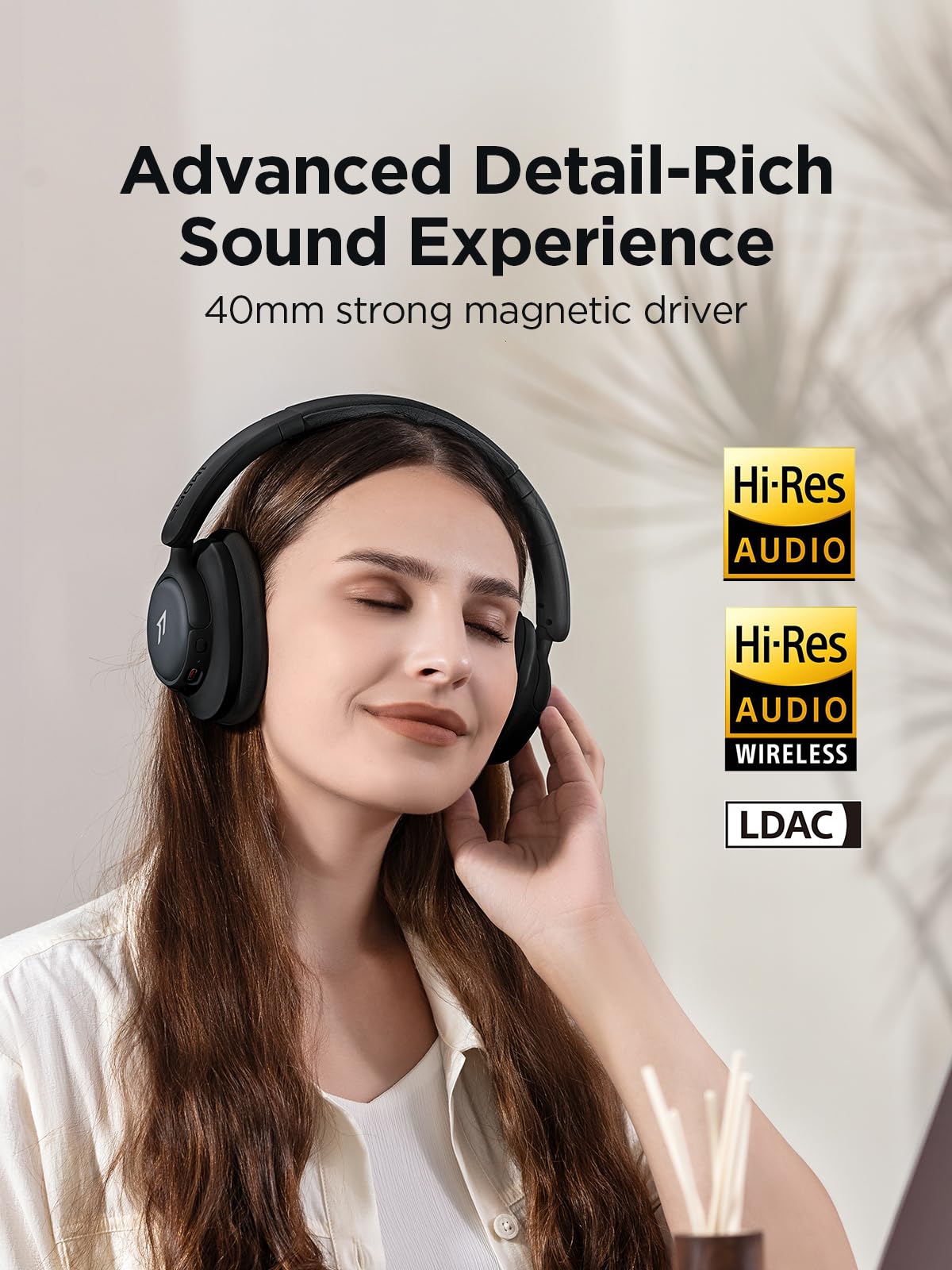 1MORE Wireless Bluetooth Noise-canceling Headphones - HQ31 SonoFlow SE Over-Ear Headphones with Hi-Res Audio, 90H Playtime, Clear Calls, Preset EQ…